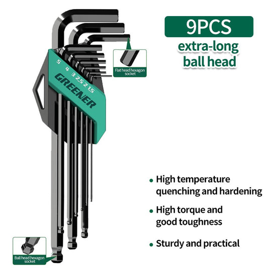 GREENERY Highstrength Allen Key Hex Wrench Set MultiSize Hexagon Spanner Metric Wrench Magnetic L Type Hex Key For Socket Screws