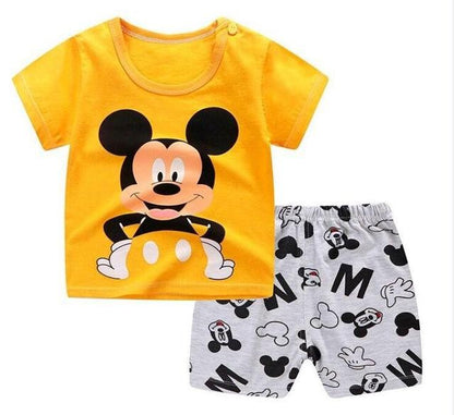 Summer T-shirt Shorts Children's Short Sleeve Set Cotton Tees Pants Tracksuits Boys And Girls Babies Clothes Casual Two Piece