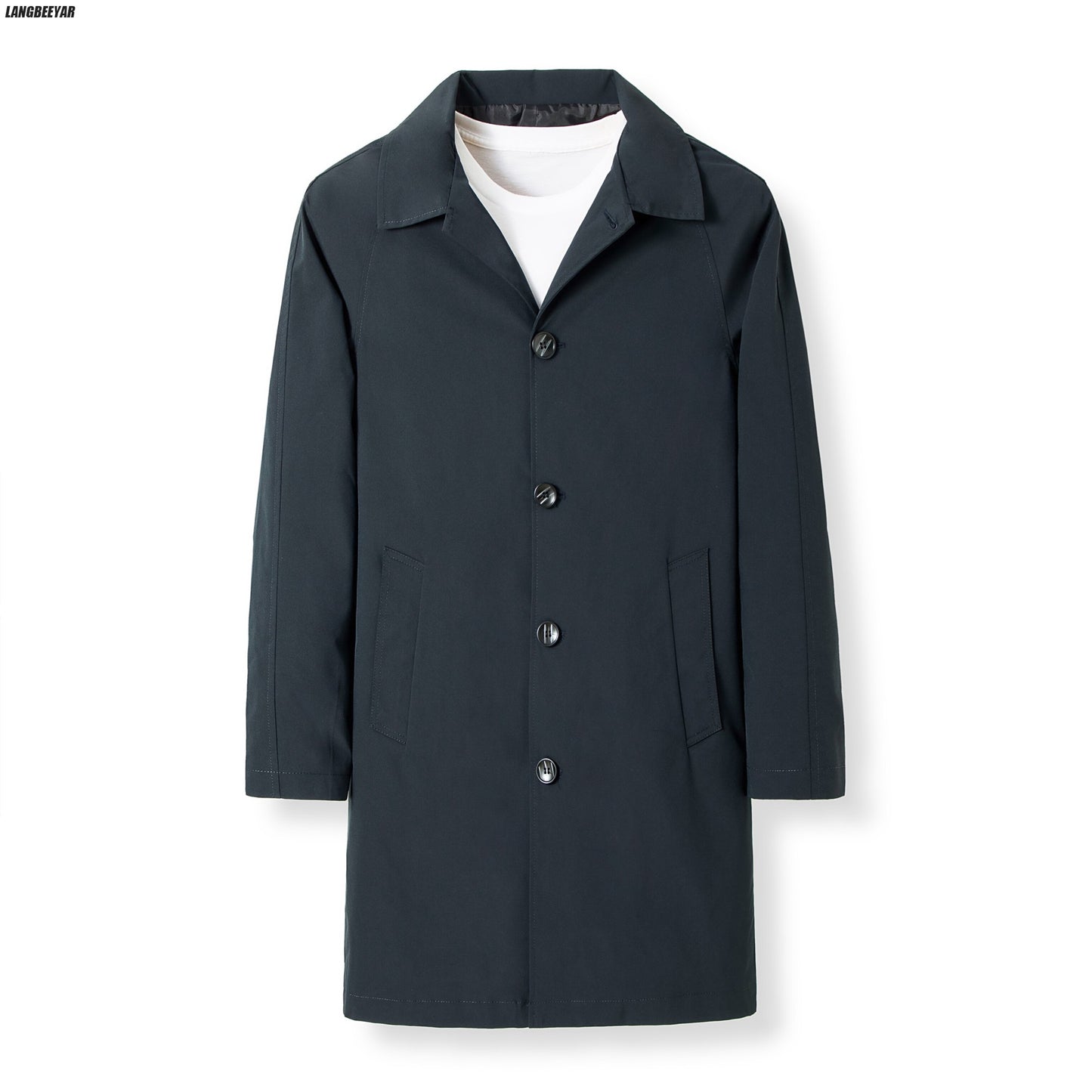 Top Quality Korean New Brand Casual Fashion Long Men Trench Coat  Windbreaker Overcoat Slim Fit Long Jacket Men Clothing