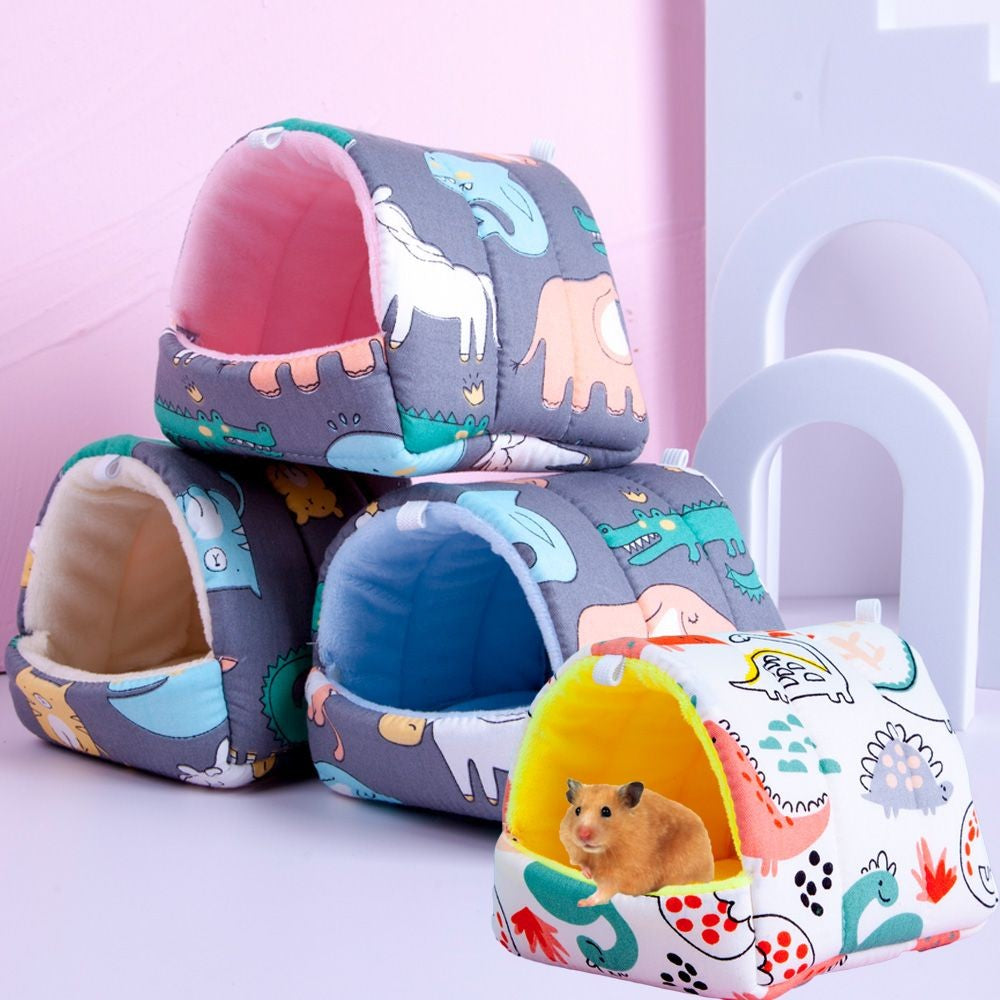 Inverno Bonito Desenho Animado Coelho Esquilo Mini Gaiola Ninho de Porquinho-da-Índia Pequenos Animais Ratos de Estimação Cama Casa de Hamster Quente Macia
