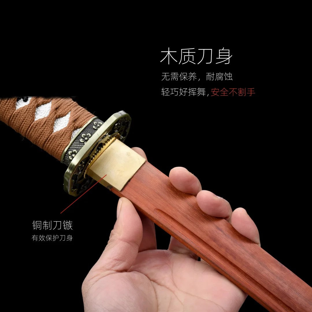 Quality Rosewood Blade Japanese Samurai Katana Sword Wooden Saya Fit Exercise Training Cosplay Props Unsharp
