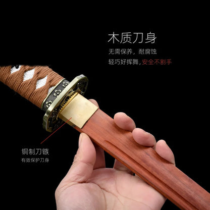 Quality Rosewood Blade Japanese Samurai Katana Sword Wooden Saya Fit Exercise Training Cosplay Props Unsharp
