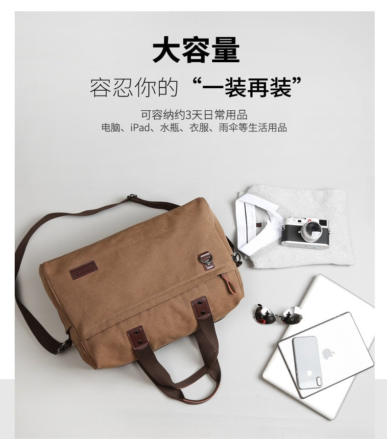 Bolsa Masculina de Lona, Bolsas Casuais de Negócios para Notebook de 15.6 polegadas, Mochila de Viagem de Ombro Fashion e de Alta Qualidade