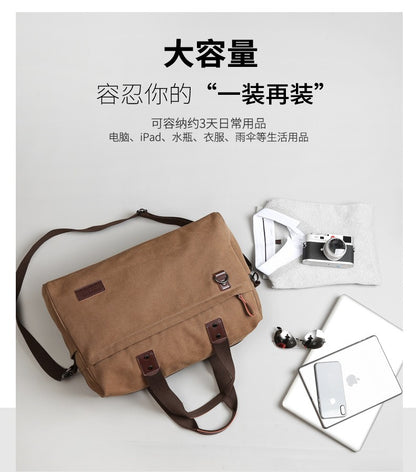 Bolsa Masculina de Lona, Bolsas Casuais de Negócios para Notebook de 15.6 polegadas, Mochila de Viagem de Ombro Fashion e de Alta Qualidade
