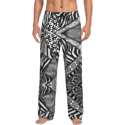 Custom Leopard Print Pajama Pants Men's Animal Skin Sleepwear Lounge Sleep Bottoms Stretch with Pockets