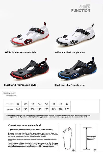 Unique 2022 Summer Couple's Beach Sandals Outdoor River Swimming Plus Size Men's Sandals Dialed Design Casual Comfort