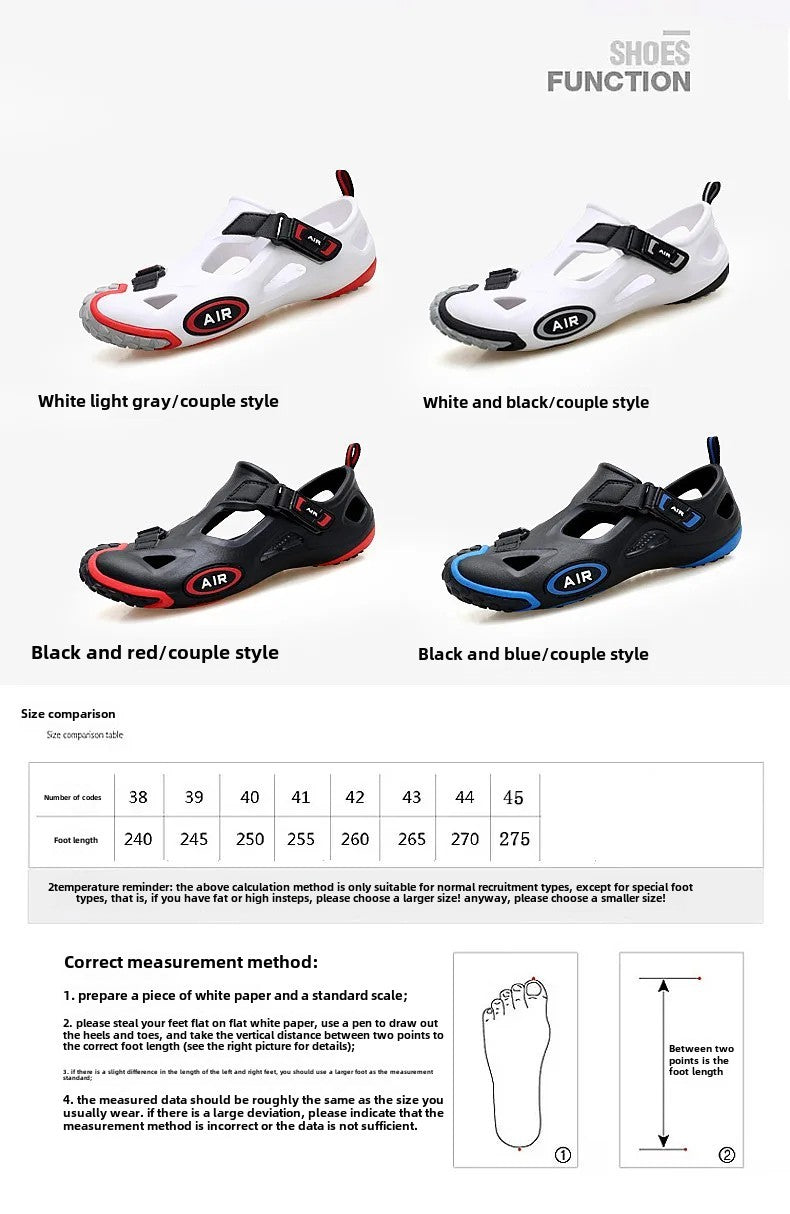 Unique 2022 Summer Couple's Beach Sandals Outdoor River Swimming Plus Size Men's Sandals Dialed Design Casual Comfort
