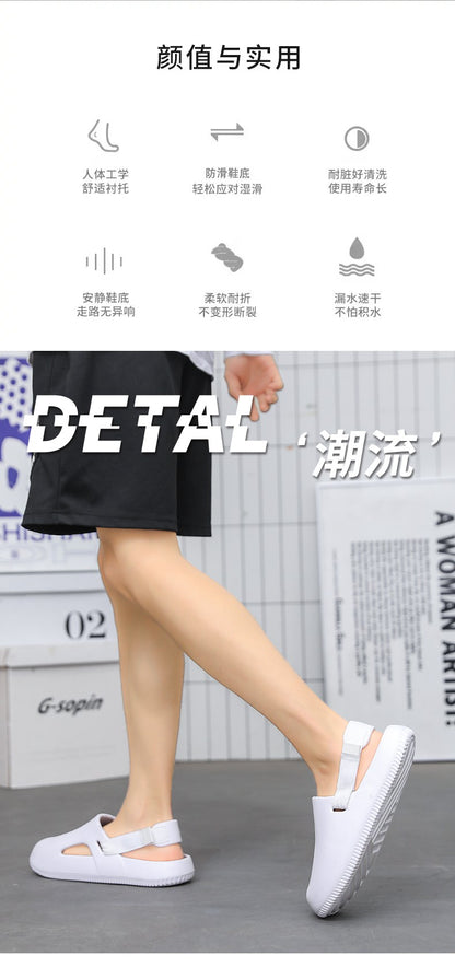 Men's casual hole shoes summer new EVA breathable soft soled sandals outdoor waterproof beach shoes youth fashion Joker slippers