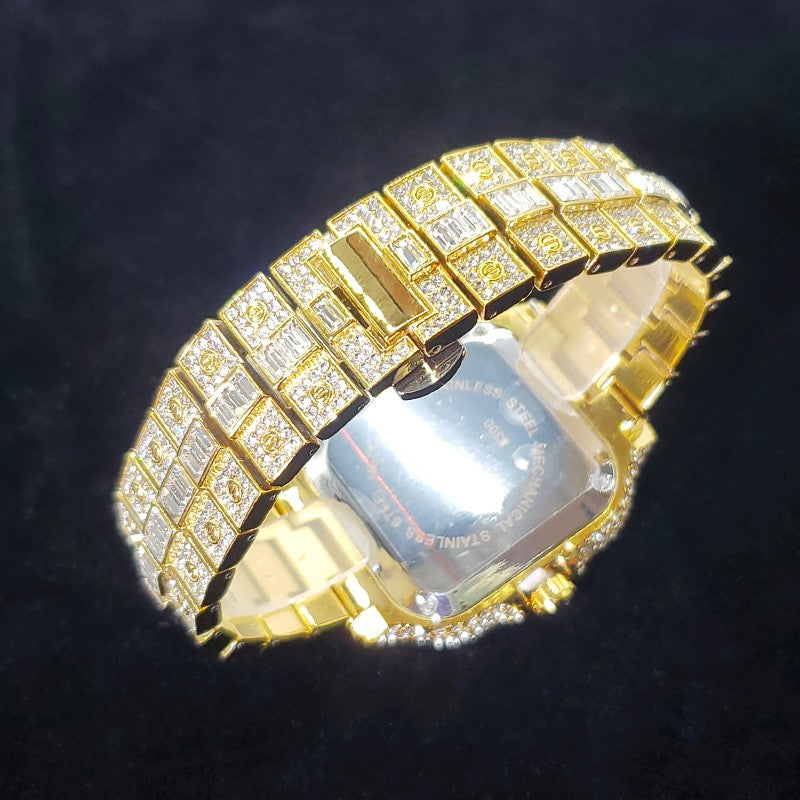 2025 New Luxury Diamond Watch Men Fashion Iced Out Square Colorful Number Watches Hip Hop Bling Jewelry Reloj Hombre for Party