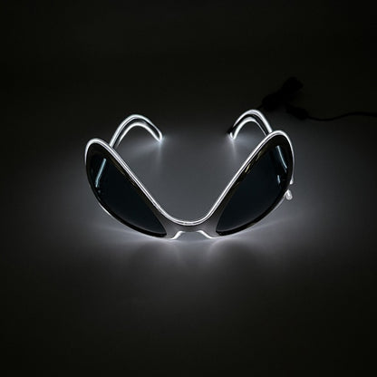Led Glasses NightClub Masquerade Concert Club Neon Accessories Cool Vogue Flashing LED Futuristic Glasses Men Metal Cool Glasses