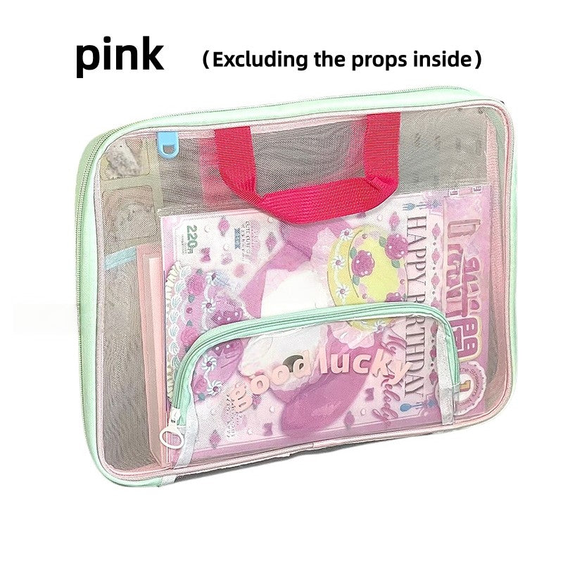 1 handheld file storage bag - 3-layer large capacity for organizers, durable file holders, school, office, home organizations -