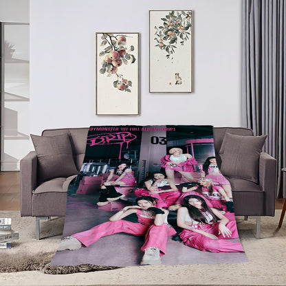 Kpop Girl B-Babymonster Drip Blanket Soft Plush Nap Sofa rug for Living Room Warm Office Bedroom Birthday Home Travel Kid Gifts