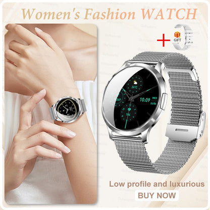 New Women Smart Watch 1.32"AMOLED Full Touch Screen Bluetooth Call Blood Pressure IP68 Waterproof NFC 7.3mm Ultra-thin bracelet