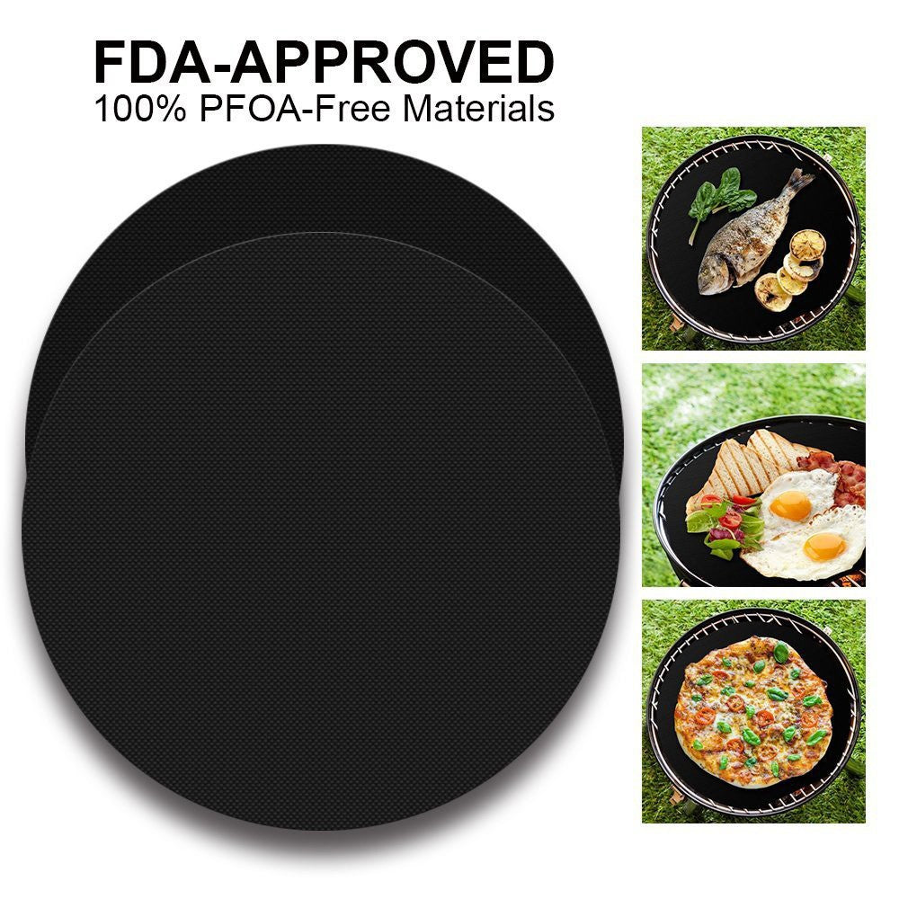 Non-stick Teflon Heat Resistant Pad Reusable Round Pan Pad Doormat Pan Barbecue Grill Doormat Dia 24 cm Baking Tool