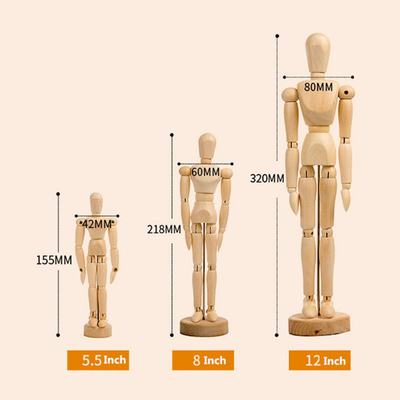 Wooden Hand Body Draw Action Toys Drawing Sketch Mannequin Model Movable Limbs Figures Home Decor Artist Models Jointed Doll