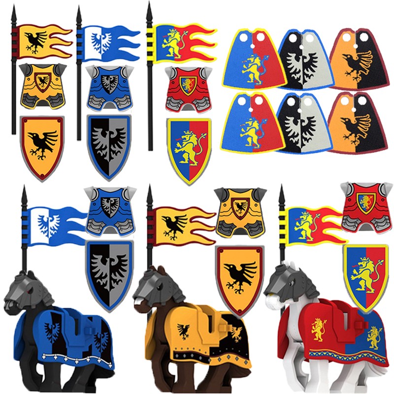 Blocos de Montar Zoológico Medieval Acessórios de Personagens Montarias Animais Cervos Elefantes Camelos Lobos Cavalos de Guerra Tijolos Brinquedos Presentes K080