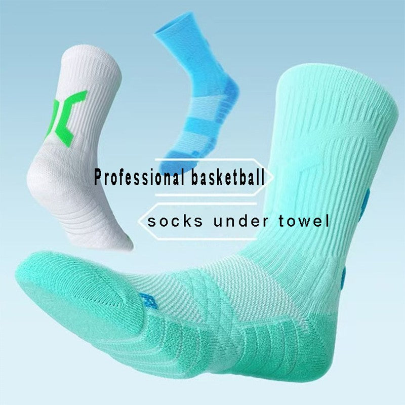 1/3 pairs professional men's basketball socks with thick towel bottom breathable sports socks men's long badminton socks
