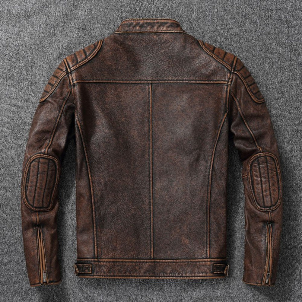 Men Imatition Leather Retro Stand Collar Jacket PunkStyle Coat Motorcycle Clothe