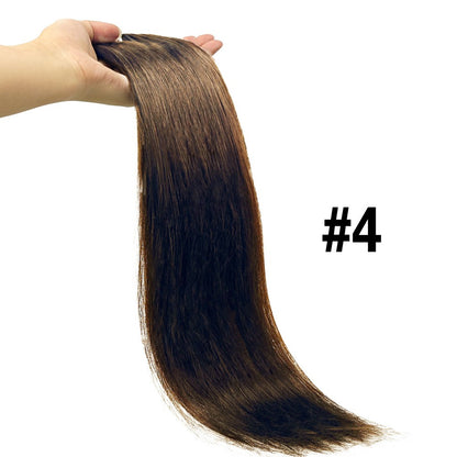 Extensões de Cabelo Tic Tac Cabelo Humano Real cor #4 Castanho Chocolate Extensões de Cabelo Tic Tac 8 peças Cor Preto Natural 26 Polegadas