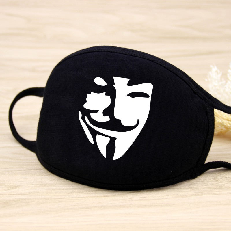 1PCS Unisex Black Cotton Mouth Mask Reusable Mask Dustproof Washable Face Mask Anime Masks For Cycling Camp Mascarillas