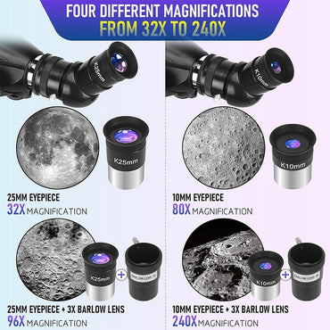 ALLFOC 80090 Astronomical Telescope, High Power Large Aperture HD Professional for Deep Space Observation Star Gazing, Tripod??