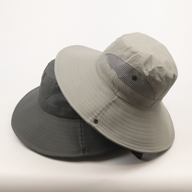 RICYGVM Women Big Brim Fisherman Hat Outdoor Mountaineering UV Protection Sun Visors Unisex Fashion Solid Color Basin Cap ????a