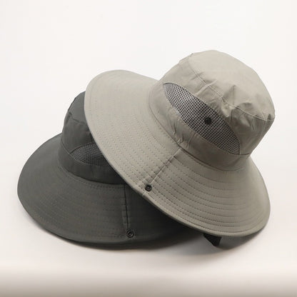 RICYGVM Women Big Brim Fisherman Hat Outdoor Mountaineering UV Protection Sun Visors Unisex Fashion Solid Color Basin Cap ????a