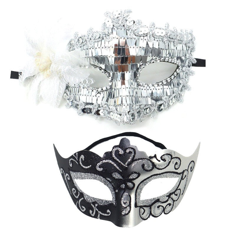 2Pcs Couples Gold Purple Black Blue Lace Masks Butterfly Venetian Face Cover for Mardi Gras Halloween Masquerade Party Costume