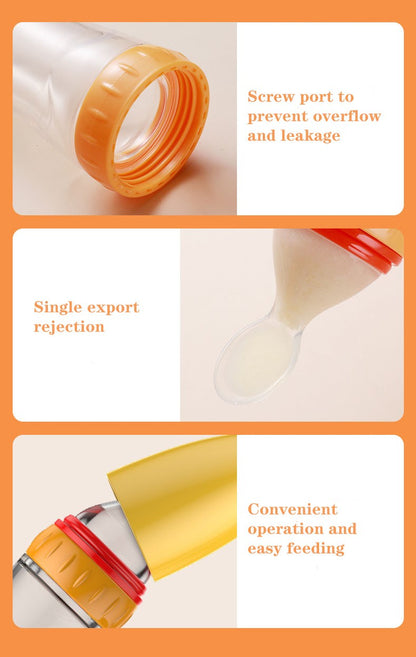 Silicone BabyFeeding Spoon Silicone Food Supplement Children's Rice Paste Bottle Babies accessories newborn Toddler Baby Goods