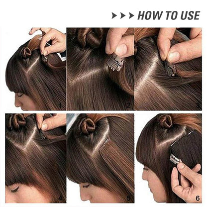 FASHION IDOL Long Straight Hairstyle 8 Clips In Hair Extensions Blonde 60CM Natural Synthetic Hair Daily Use Hairpiece Fake Hair