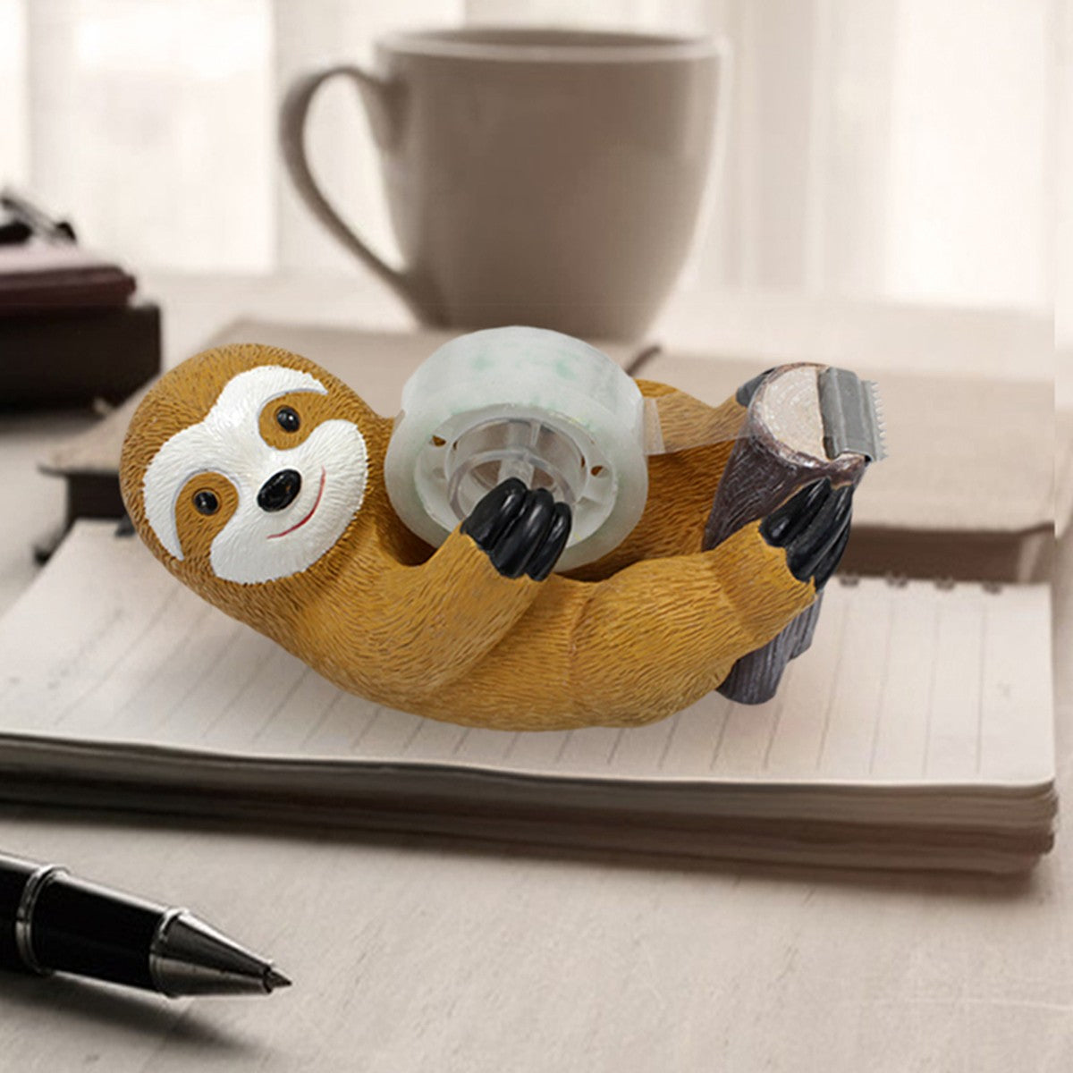 1pc sloth tape holder, creative animal home and office supplies, cute animal environment atmosphere ornaments, holiday gifts