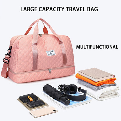 Fashionable Multifunctional Travel Luggage Bag with Independent Shoe Compartment,Suitable for Travel,Sports and Fitness,Camping