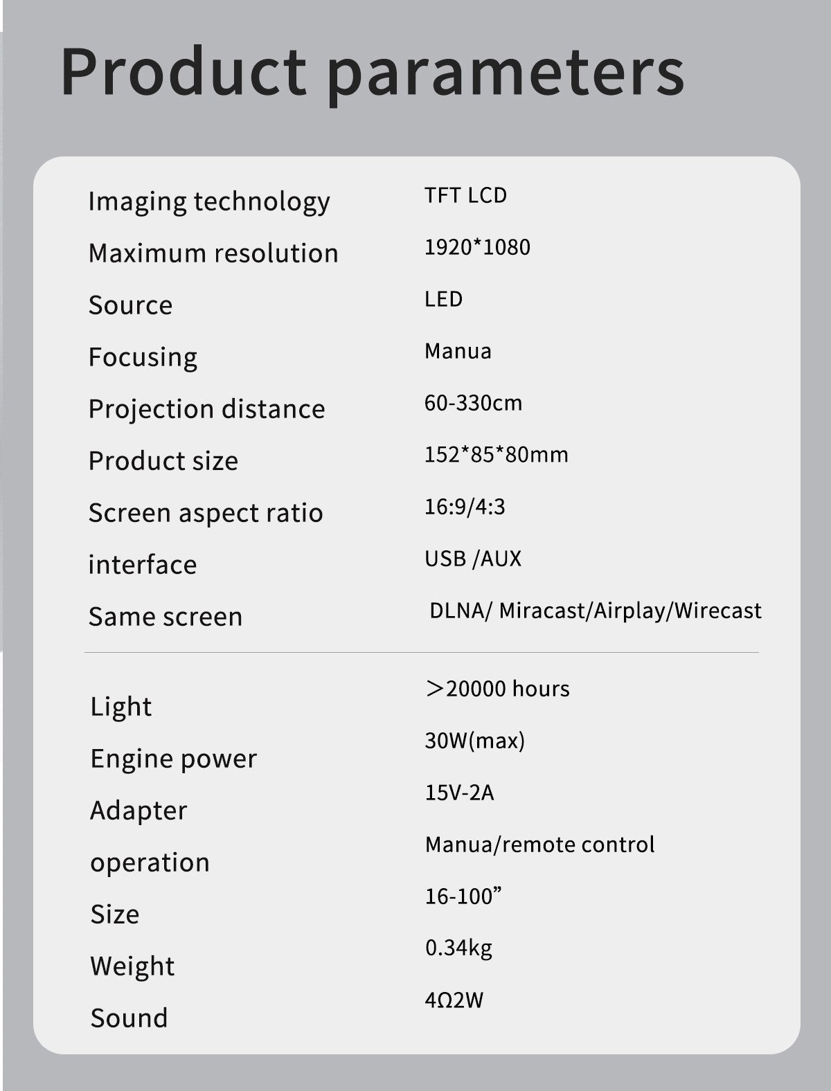 Smart Projector WIFI Mini Portable Home Theater Mobile Phone Same Screen Projector Support 4K LED Home Video Projector &Speaker