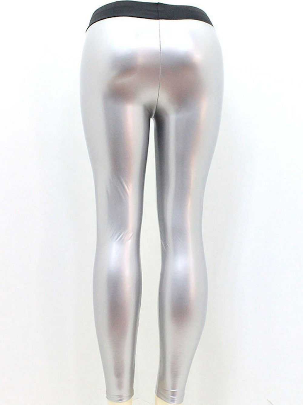 Shiny Metallic Leggings Mirror  Women High Waist Legging Stretchy PU Solid Sexy Shinning Bodysuit Pleather