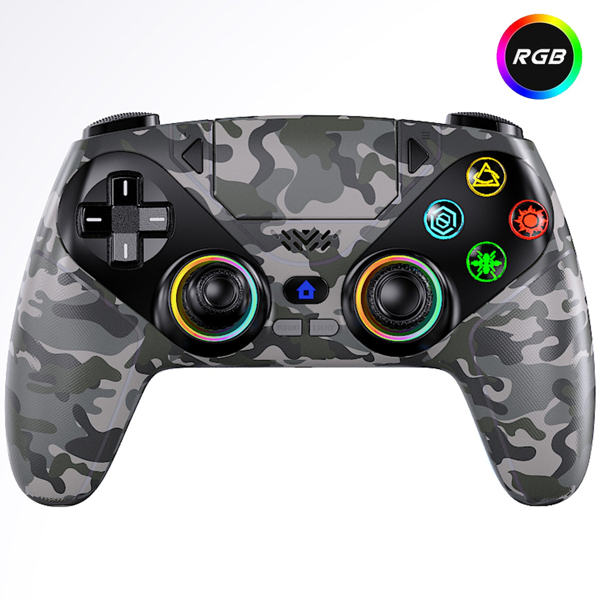 Gamepad For Playstation 5 PS5 Pro/Slim/PC,RGB Wireless Controller  6-Axis Gyro Dual Shock Turbo&Marco Programable Game Controle