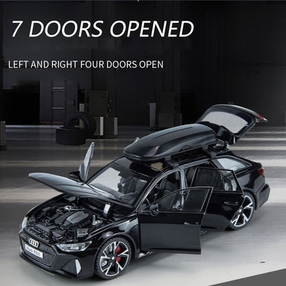 1/32 Audi RS6 Modelo de Carro de Brinquedo com Luz Sonora Portas que Abrem Liga Diecast Modelo de Veículo de Coleção Brinquedo para Menino Adulto Presente de Festival