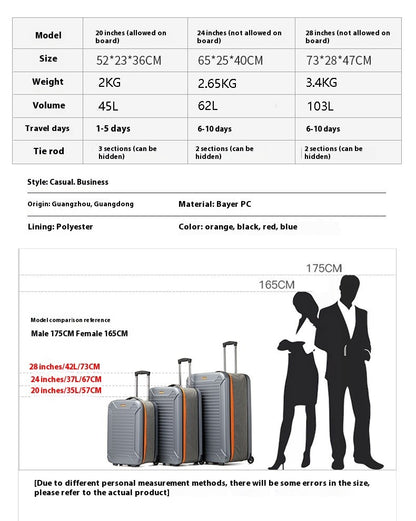 Nova mala de viagem dobrável, design multifuncional de 20 polegadas, para embarque e negócios, com senha