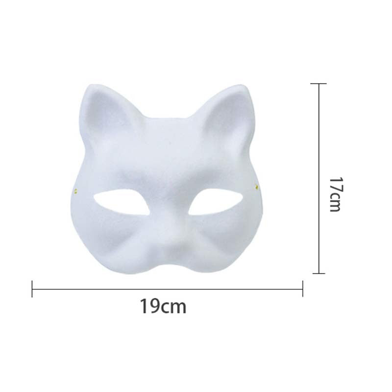 Therian Mask Kit Hand-Made Fox Themed Blank Half Face Hand-painted Mask DIY Masks For Makeup Ball Halloween Party Christmas Gift