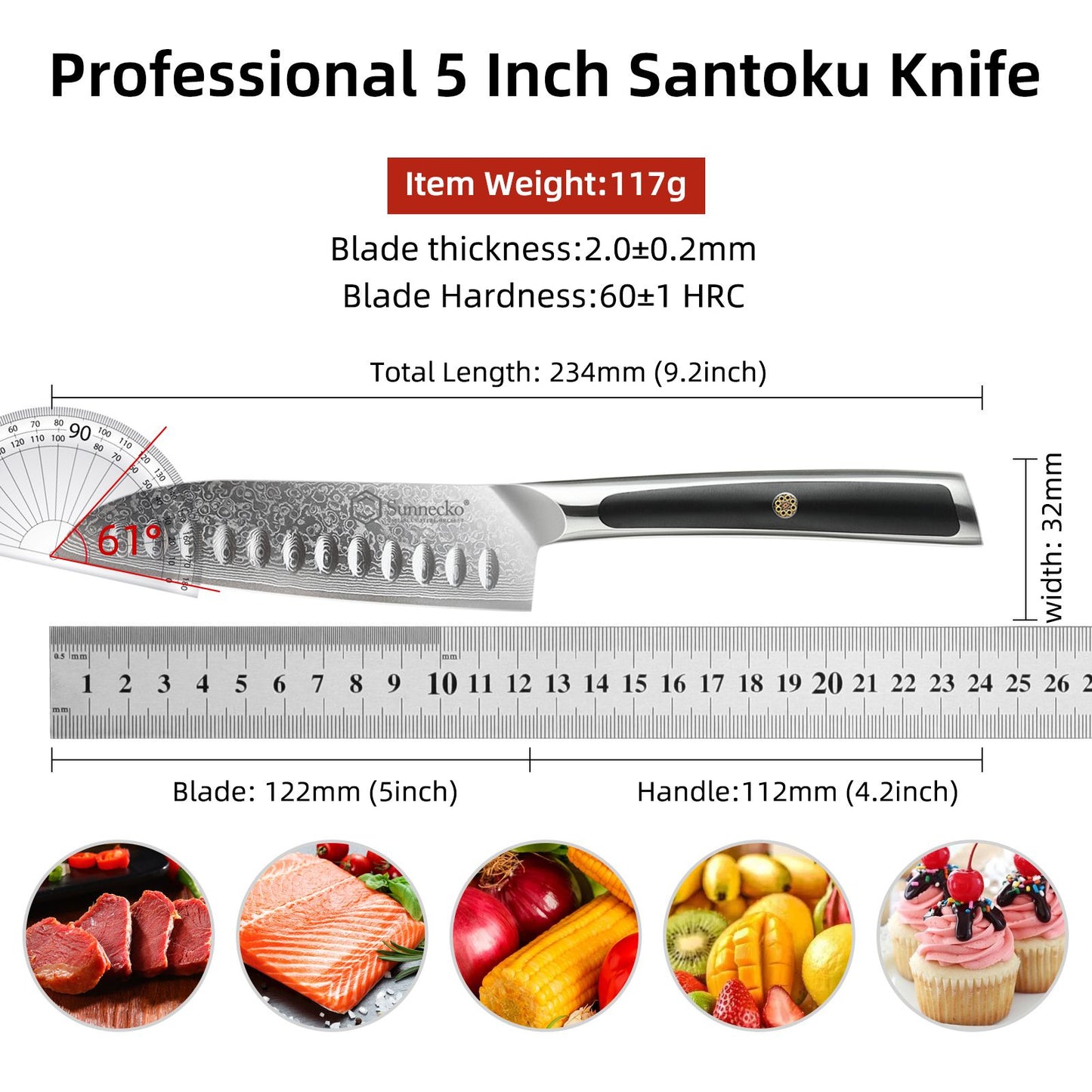 Facas Damasco Sunnecko 1-6Pcs/Set Faca de Cozinha Ultra Afiada com Núcleo VG10 Fio de Corte Utilitário Cutelo do Chef Santoku Fatiar Descascar