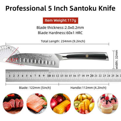 Facas Damasco Sunnecko 1-6Pcs/Set Faca de Cozinha Ultra Afiada com Núcleo VG10 Fio de Corte Utilitário Cutelo do Chef Santoku Fatiar Descascar