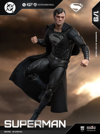 Original Fondjoy Black Superman 2.0 Figure Dc Zack Snyder'S Justice League Figures 1/9 Super Man Pvc Model Doll Joint Movable