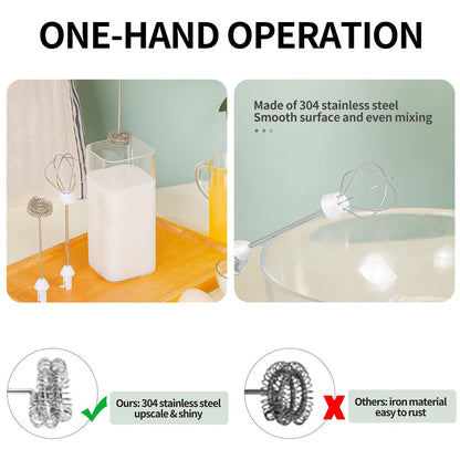 Coffee Milk Frother Handheld Milk Foamer Blenders For Kitchen Egg Blender Electric Whisk Drink Mixer For Matcha Cappuccino