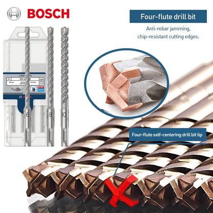 Broca de martelo rotativo Bosch SDS Plus 4 furos série 5 para perfurar furos em concreto armado para trabalho de construção