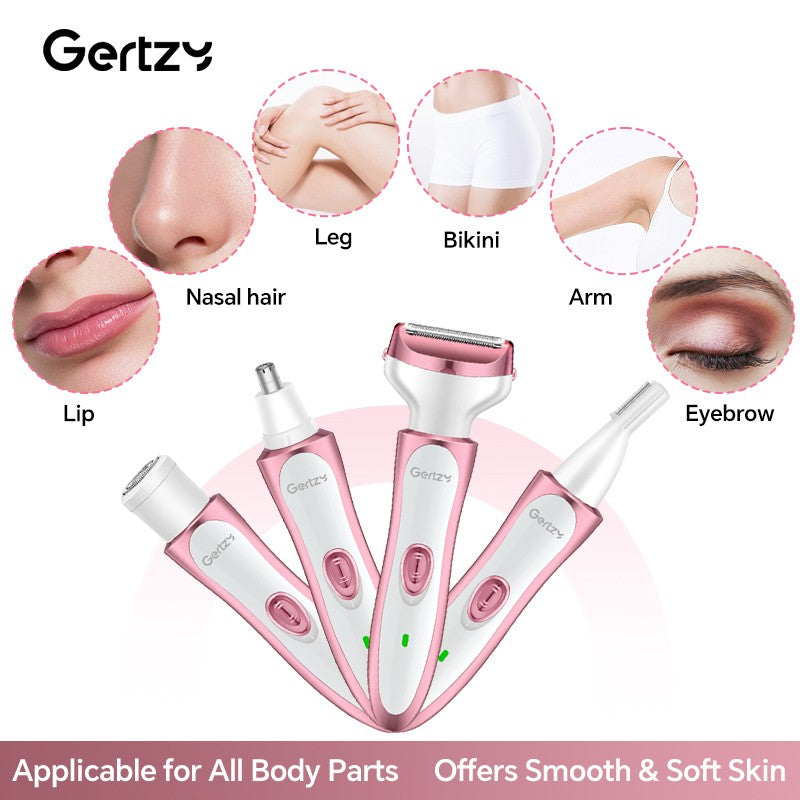 USB four in one electric shaver - suitable for face, nose, legs, armpits, painless trimmer - portable beauty toolkit