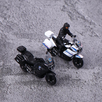 1/64 Miniatura Liga Modelo Moto Polícia de Segurança Pública Móveis Para Exposição Presente de Aniversário Infantil