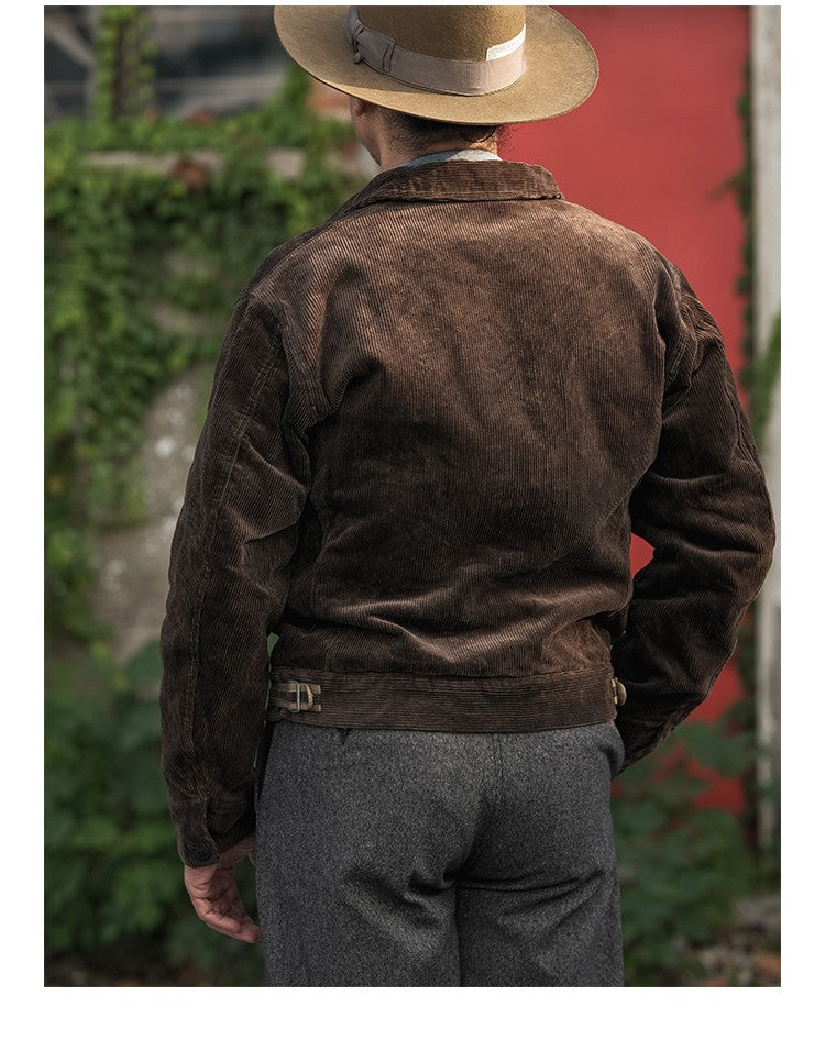 Rugged Bronson Thickened Heavy Corduroy Coat Cossack Short Jacket Fleece Liner Jacket Cool