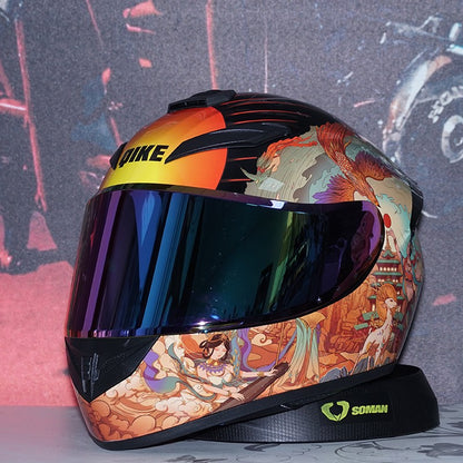 Capacete de Motocicleta Fechado Masculino Feminino DOT Inverno Segurança Antiembaçante Impermeável Pilotagem Moto Capacete Motocross