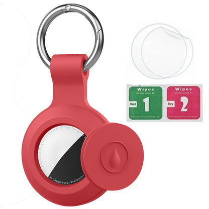 2/1 Pack Genuine Leather AirTag Keychain Holder . Secure Key Chain Case for Pet Collar Luggage Bag Full Cover Protective Keyring