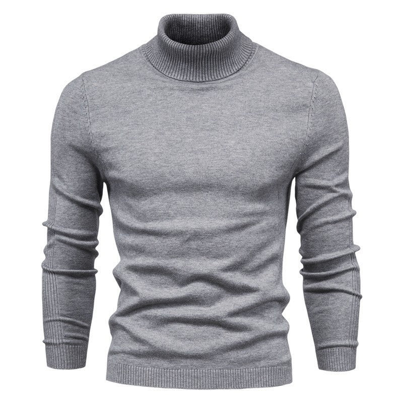 2021 New Winter Men Turtleneck Sweater Casual Solid Color Warm Pullover High Quality Slim High Neck Long Sleeve Sweater Men