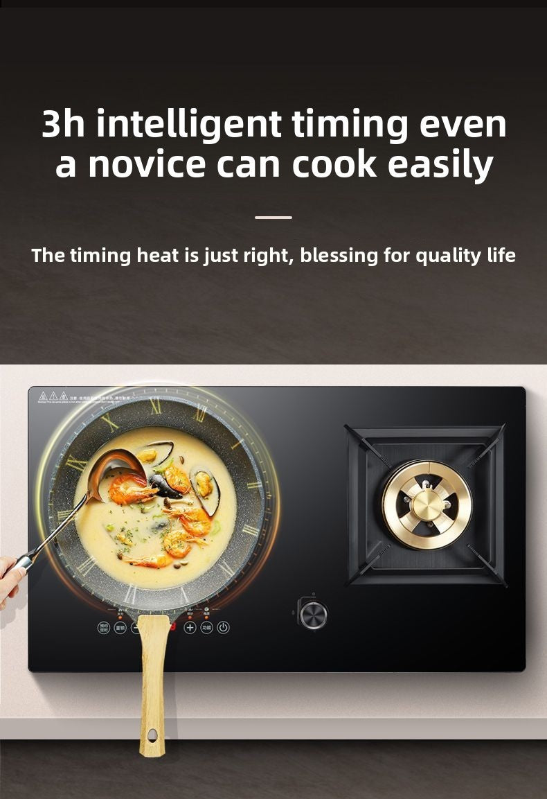 Dual Fuel 3500W Gas Electric Cooker Household Concave Induction Cooktop Class Energy Built-in Countertop Natural Gas Easy Table
